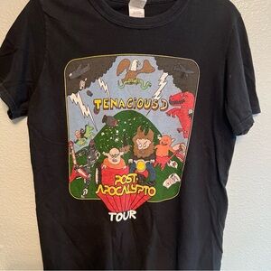 TENACIOUS D Post Apocalypto Tour Black T-SHIRT Adult SMALL Rock Band Jack Black